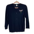 J. Crew Black with Beaded Dragonfly Button Up Cardigan- Size M (see notes) Supply