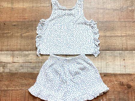 Zara White Blue Floral Tank Short Set- Size 3-4 Years For Sale