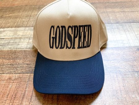 Otto Tan and Navy Godspeed Adjustable Hat- One Size Fits Most For Sale