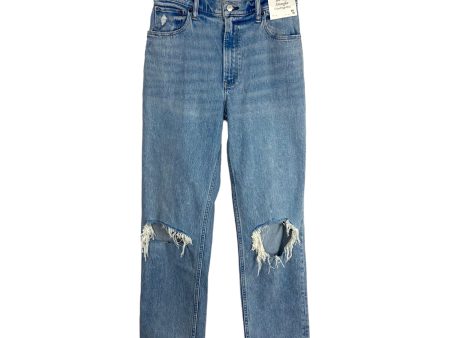 Abercrombie & Fitch The 90 s Ultra High Rise Straight Distressed Jeans NWT- Size 28 6R (Inseam 30”) Online