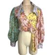 Free People Pink Blue Green Yellow Floral Print Lucky Penny Wrap Top- Size S (sold out online) For Cheap