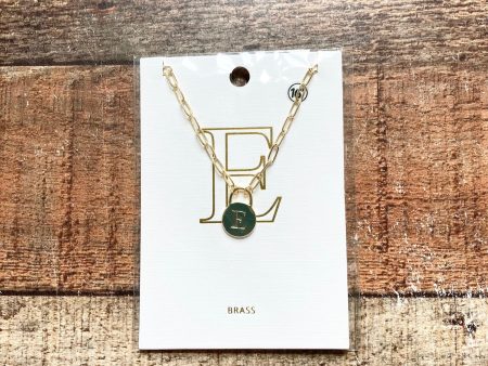 Brass 16  Letter  E  Initial Necklace (New in Bag) Hot on Sale