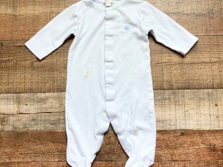 Kissy Kissy Premier Blue White Striped with Embroidered Animals Snap Up Footie Outfit- Size 6-9M Discount