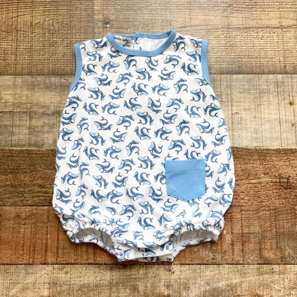 Magnolia Baby White Blue Whales Bubble- Size 9M Discount