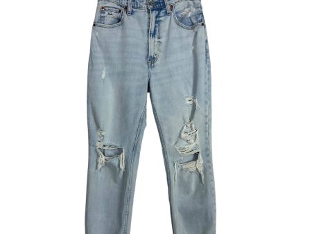 Abercrombie & Fitch The Ankle Straight Ultra High-Rise Distressed Jeans- Size 27 4 S (Inseam 23 ) Hot on Sale