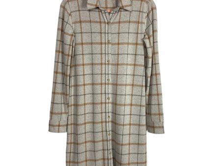 Faherty Gray Windowpane Legend Button Up Sweater Dress NWT- Size XS Hot on Sale