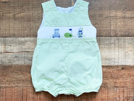 Bailey Boys Green Gingham Golf Smocked Bubble- Size 3M For Cheap