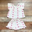 Zara Cream Pink Floral Print Shorts Set- Size 3-4 Years Cheap