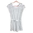 Pretty Garden White Black Striped Off the Shoulder Drawstring Waist Romper- Size S Hot on Sale