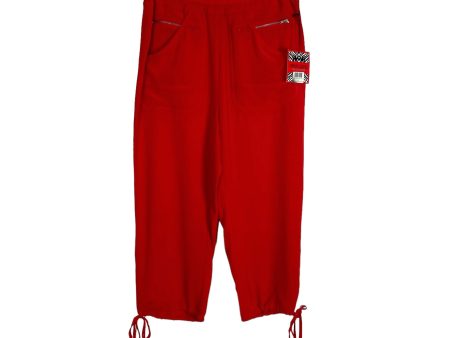 Simon Chang Red Drawstring Cuff Crop Pants NWT- Size S (Inseam 20”) Hot on Sale