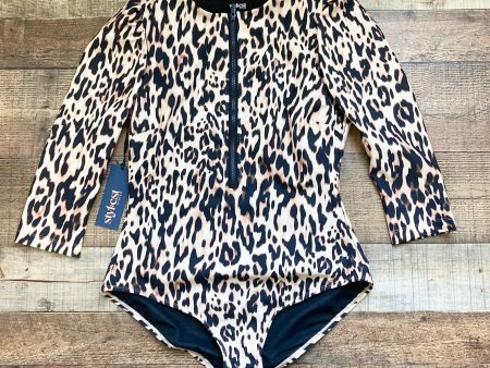 Stylest Leopard Print Zipper Front Puff Sleeve One Piece NWT- Size XL Fashion