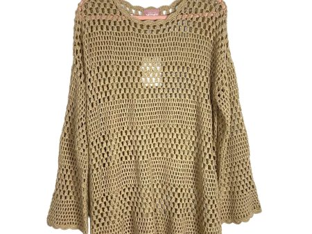 Show Me Your Mumu Latte Chunky Open Knit Crochet Long Sleeve Cover Up NWT- Size M Discount