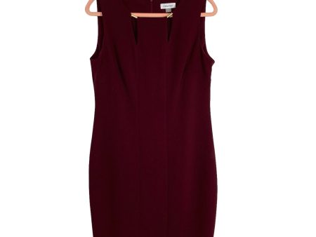 Calvin Klein Wine Dress NWT- Size 12 For Discount