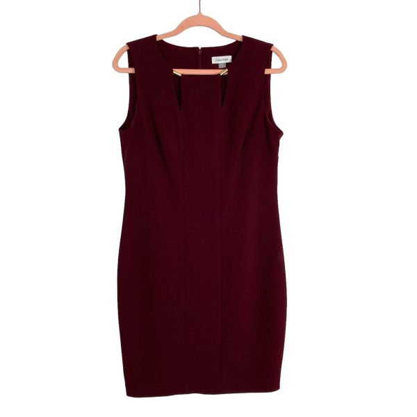 Calvin Klein Wine Dress NWT- Size 12 For Discount