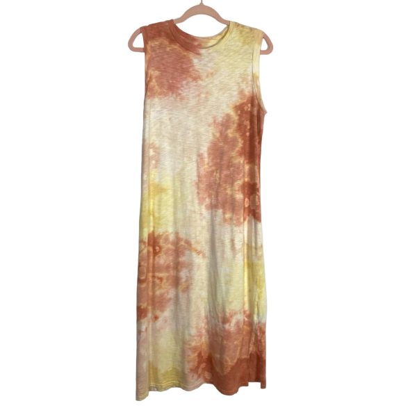 Universal Thread Yellow Rust Orange Tie Dye Sleeveless Midi Dress- Size M Discount