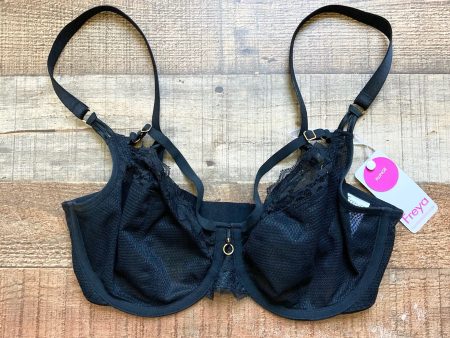 Freya Black Mesh Lace Underwire Plunge Lingerie Bra NWT- Size 32H For Cheap