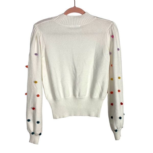 Avara White Pom Pom Karla Sweater NWT- Size XS (see notes, sold out online) Hot on Sale