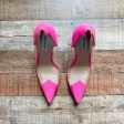 Steve Madden Neon Pink Clear Side Pointed Toe Stiletto Pumps- Size 10 (see notes) on Sale