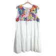 J. Marie Floral Embroidered Front Tassel Tie Dress- Size L (see notes) Sale