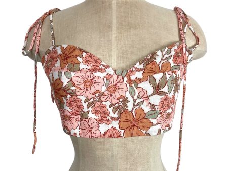 Amalie by Showpo Wild Flower Floral Print Linen Tie Strap Crop Tank NWT- Size 12 (we have matching button up) Discount