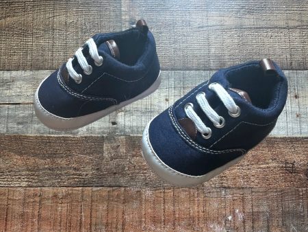 Hudson Baby Navy with White Stitching Crib Shoes- Size 6-12M (Brand New) For Discount