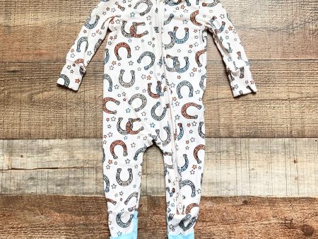 Posh Peanut Ribbed Horseshoe Zip Up Outfit- Size 6-9M Online now