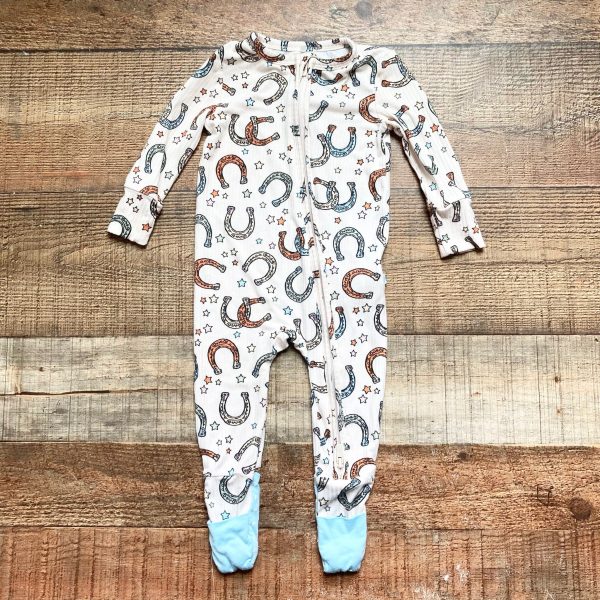 Posh Peanut Ribbed Horseshoe Zip Up Outfit- Size 6-9M Online now