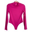 Pumiey Hot Pink Mock Neck Long Sleeve Bodysuit NWT- Size M Cheap