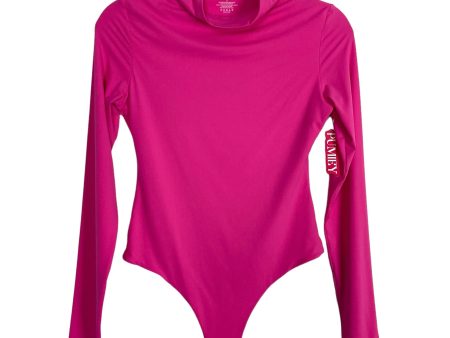 Pumiey Hot Pink Mock Neck Long Sleeve Bodysuit NWT- Size M Cheap