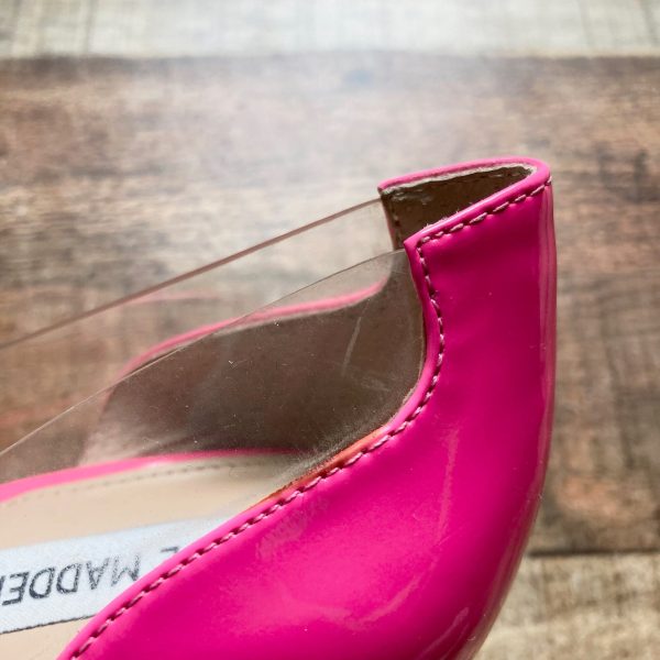 Steve Madden Neon Pink Clear Side Pointed Toe Stiletto Pumps- Size 10 (see notes) on Sale