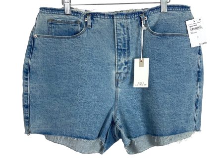 Good American Light Wash with Frayed Waistband and Hem Jean Shorts NWT- Size 12 31 on Sale