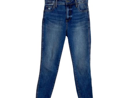 Kut Medium Wash High Rise Fab Ab Raw Hem Skinny Ankle Jeans- Size 2 (Inseam 27.5”) For Sale