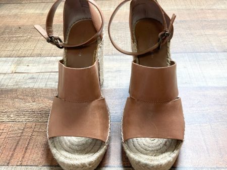 Treasure & Bond Camel Leather Wedge Espadrilles- Size 9.5 (see notes) Cheap