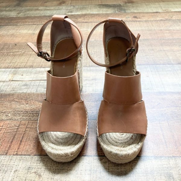 Treasure & Bond Camel Leather Wedge Espadrilles- Size 9.5 (see notes) Cheap