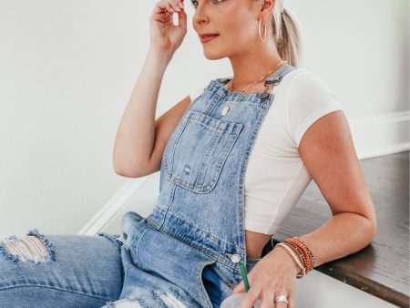 C est Toi Medium Wash Distressed Overalls- Size S (sold out online) Cheap