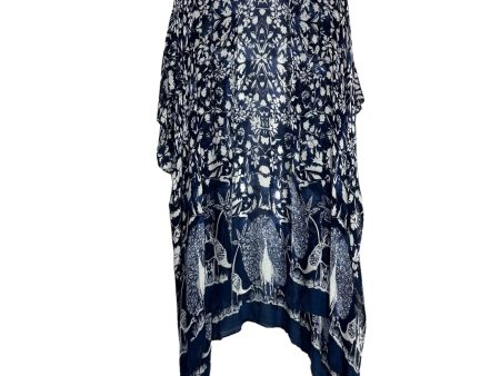 Macchia di Ruggine Navy Floral Peacock Print Kimono- One Size Online now