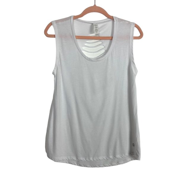 Balance Collection White Cutout Back Tank- Size M For Discount