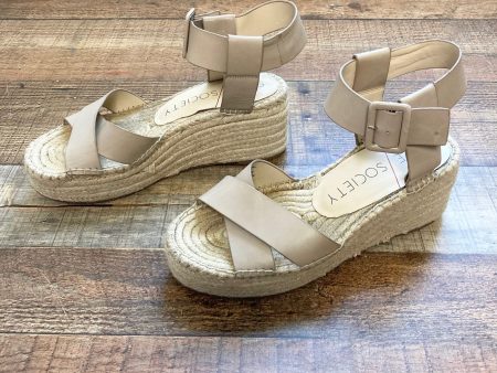 Sole Society Tan Leather Espadrille Sandals- Size 9 (see notes) Cheap