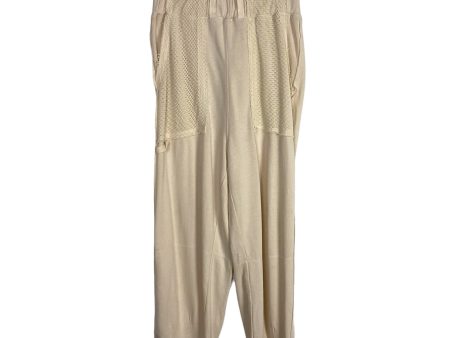 Free People Movement Cream with Crochet Pockets and Crochet Detail Pants- Size S (Inseam 23”) For Discount