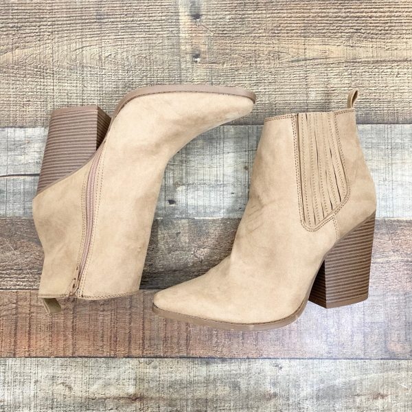 Qupid Camel Suede Booties- Size 10 (Brand New Condition) on Sale