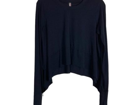 Free People Movement Black Asymmetrical Hem Long Sleeve Top- Size M For Sale