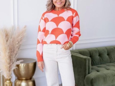 &Merci Orange and Pink Printed Sweater- Size S (sold out online) on Sale