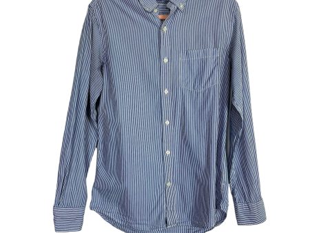 Old Navy Blue White Striped The Classic Shirt Slim Fit Button Up - Size S For Sale