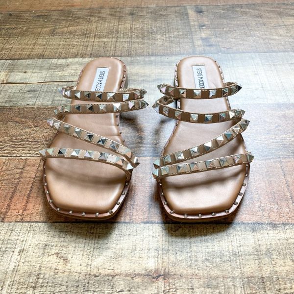 Steve Madden Camel Strappy Studded Sandals- Size 7.5 Cheap