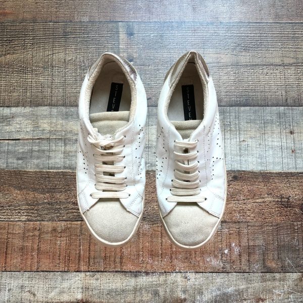 Steven by Steve Madden White Leather Star Sneakers- Size 7 (see notes) For Cheap