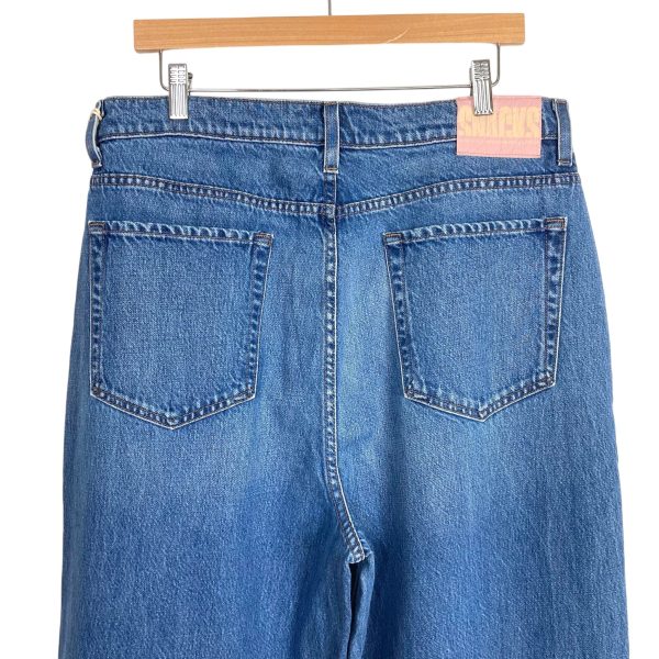 Mother Snacks Medium Wash Wide Leg Jeans NWT- Size 33 (Inseam 32”) Online