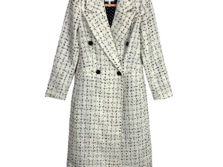 Avec Les Filles White and Black Tweed Button Front Coat- Size XS Sale