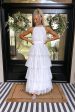 AURA White Ruffle Tulle Shock and Awe Tiered Maxi Dress- Size S Online Sale