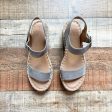 Universal Thread Grey Suede Double Strap Espadrille Sandals- Size 7.5 (GREAT CONDITION) Hot on Sale