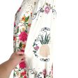 Farm Rio Cream Linen Bird and Floral Print Embroidered One Shoulder Dress- Size S Online Sale